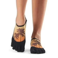 Fitness-Mad Womens/Ladies Luna Escape Toe Socks (Black/Yellow/Orange) -Fitness Equipment Store k08439c21954be4838ddb725f99073d9b