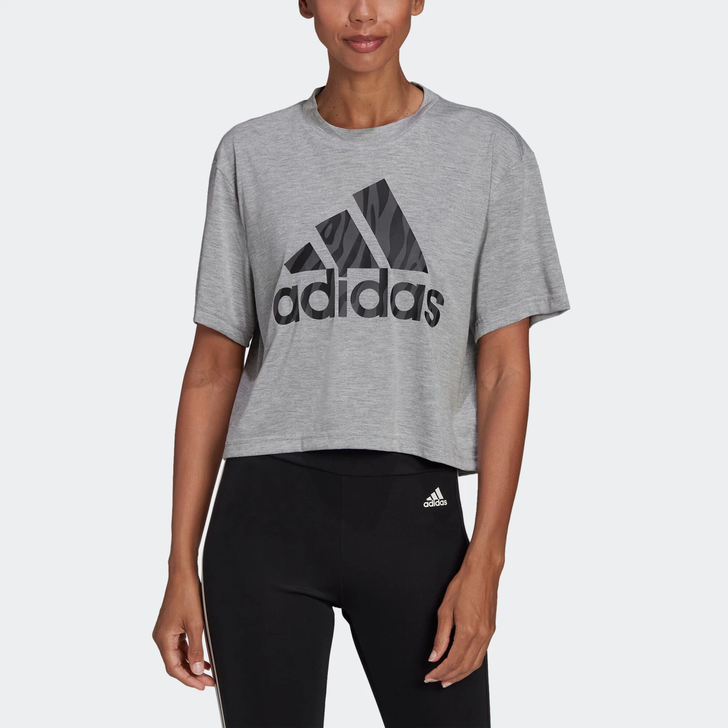 ADIDAS Women's Fitness Cropped T-Shirt Essentials 3 ADIDAS Women's Fitness Cropped T-Shirt Essentials