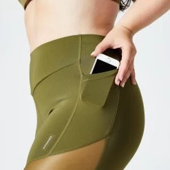 Women's Cardio Fitness High-Waisted Bimaterial Leggings -Fitness Equipment Store k27f169b63615eda89c3a6d86690d82f3