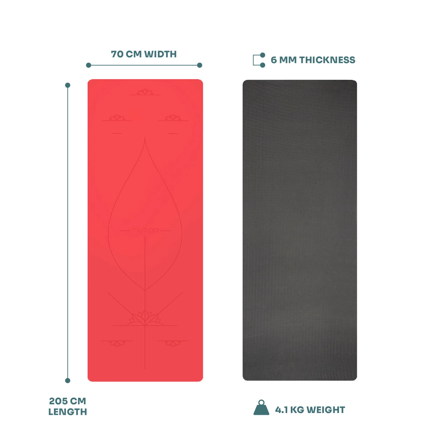 Myga Extra Large Red Alignment Yoga Mat 8 Myga Extra Large Red Alignment Yoga Mat - Image 6