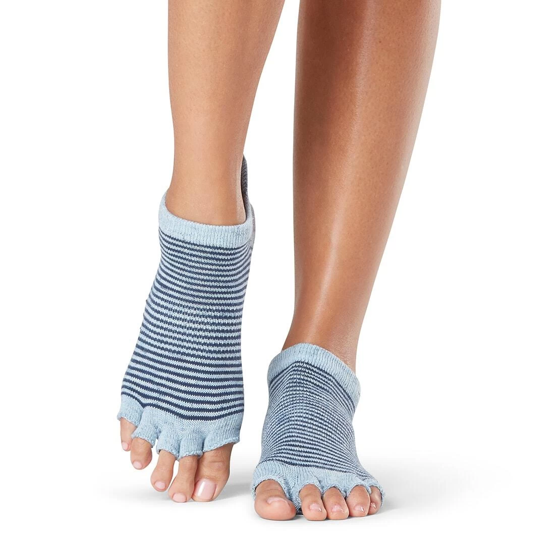 Fitness-Mad Womens/Ladies Bluebell Half Toe Socks (Light Blue/Navy) 4 Fitness-Mad Womens/Ladies Bluebell Half Toe Socks (Light Blue/Navy) - Image 2