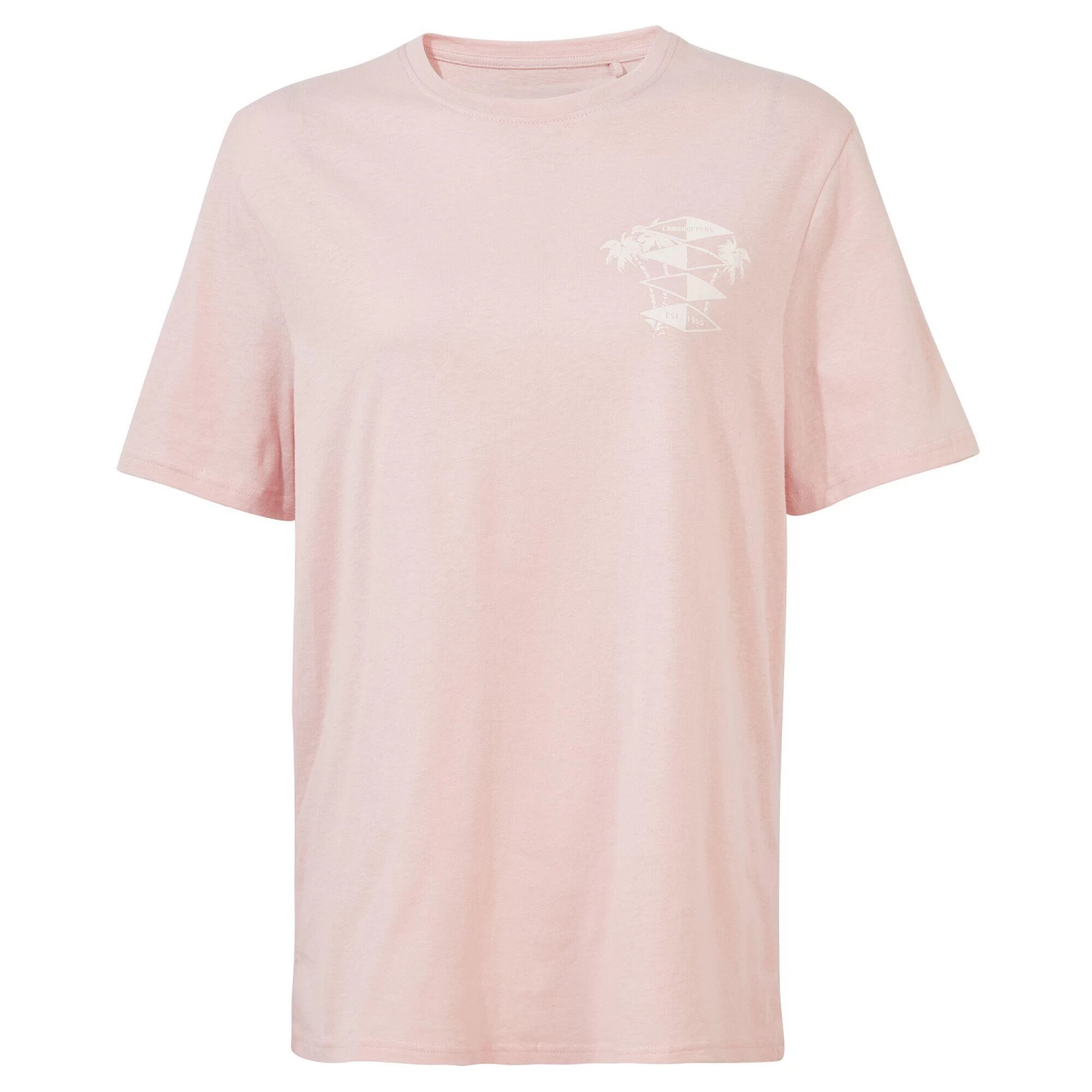 Craghoppers Mens Sten Palm Tree NosiBotanical ShortSleeved TShirt (Chalk Pink) 3 Craghoppers Mens Sten Palm Tree NosiBotanical ShortSleeved TShirt (Chalk Pink)