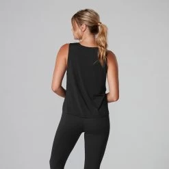 Fitness-Mad Womens/Ladies Asymmetric Hem Tank Top (Black) -Fitness Equipment Store k372e28f46e7080830328c90adad94195