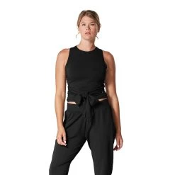 Fitness-Mad Womens/Ladies Wrap Around Tank Top (Black)