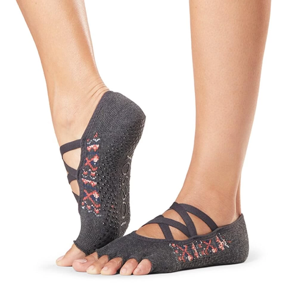 Fitness-Mad Womens/Ladies Elle Sundown Half Toe Socks (Grey/Pink) 3 Fitness-Mad Womens/Ladies Elle Sundown Half Toe Socks (Grey/Pink)