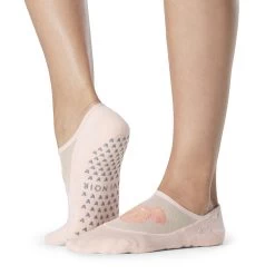 Fitness-Mad Womens/Ladies Maddie Sparkle Mickey Mouse Disney Gripped Liner Socks (Peach)