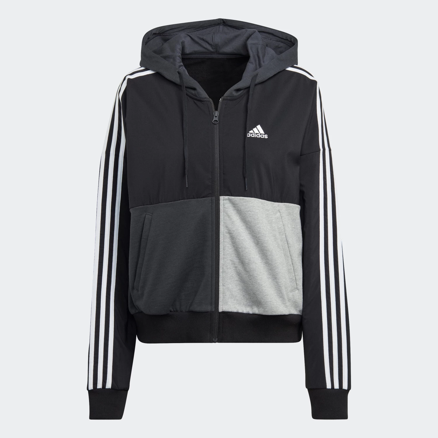 ADIDAS Women's Low-Impact Fitness Hooded Tracksuit Top Colour Block 8 ADIDAS Women's Low-Impact Fitness Hooded Tracksuit Top Colour Block - Image 6
