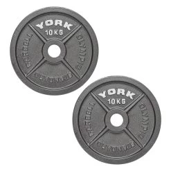 York Olympic Cast Iron Weight Plates 2 X 10kg