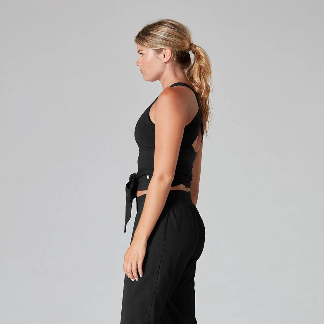 Fitness-Mad Womens/Ladies Wrap Around Tank Top (Black) 4 Fitness-Mad Womens/Ladies Wrap Around Tank Top (Black) - Image 2