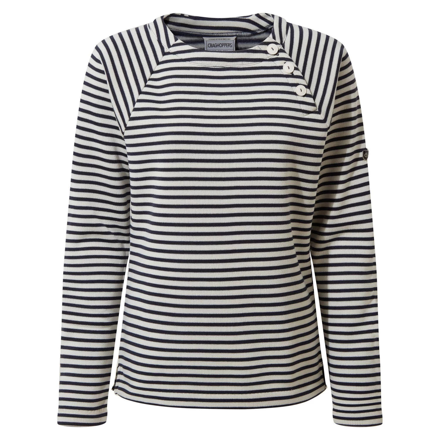 Craghoppers Womens/Ladies Neela Striped Sweatshirt (Navy) 3 Craghoppers Womens/Ladies Neela Striped Sweatshirt (Navy)
