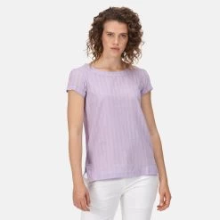 Regatta Womens/Ladies Jaelynn Dobby Cotton TShirt (Pastel Lilac) 14 Regatta Womens/Ladies Jaelynn Dobby Cotton TShirt (Pastel Lilac) -Fitness Equipment Store k6f114cbabfc5ce17ad3b40438d28f320