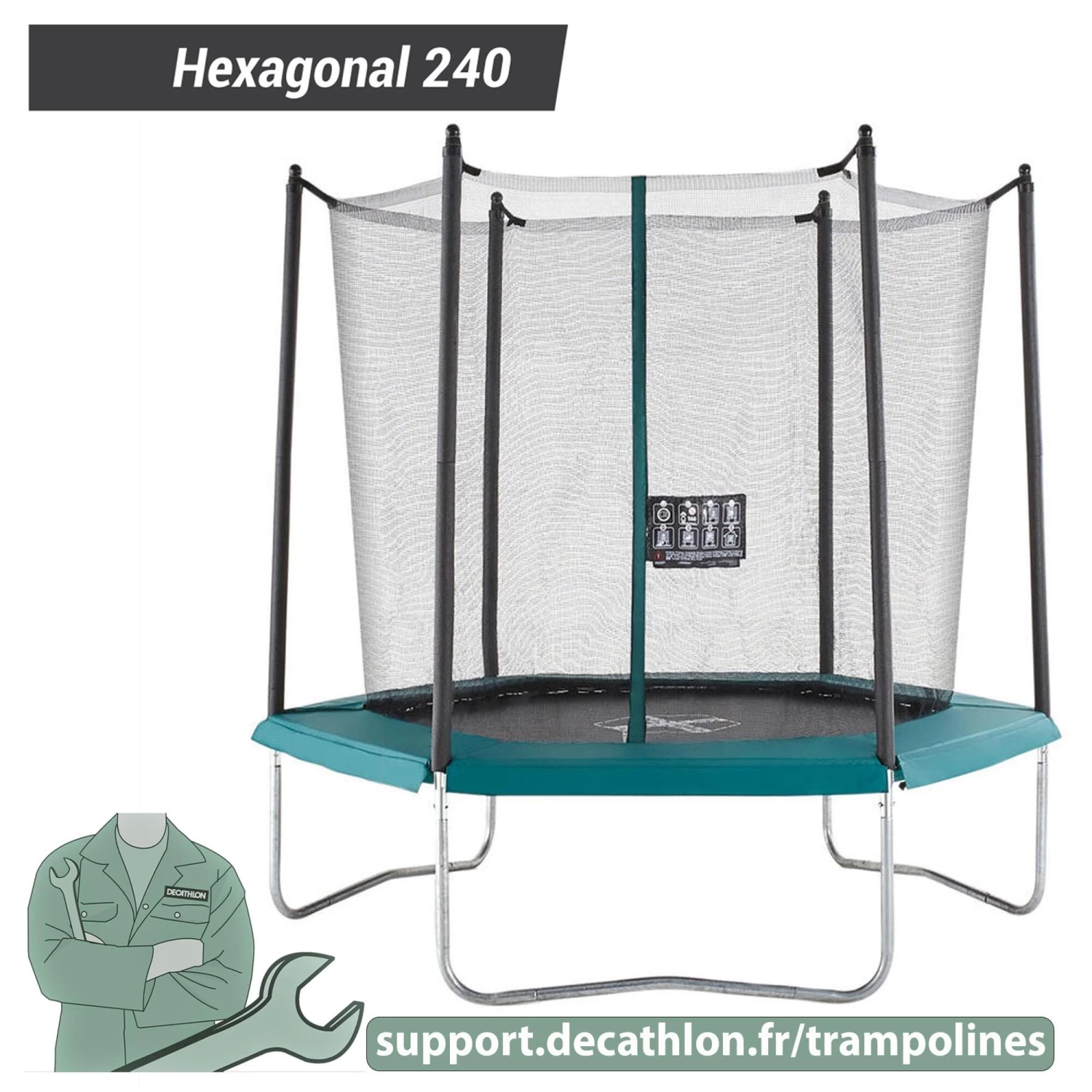 Hexagonal 240 Trampoline - Contour Foam Padding 5 Hexagonal 240 Trampoline - Contour Foam Padding - Image 3