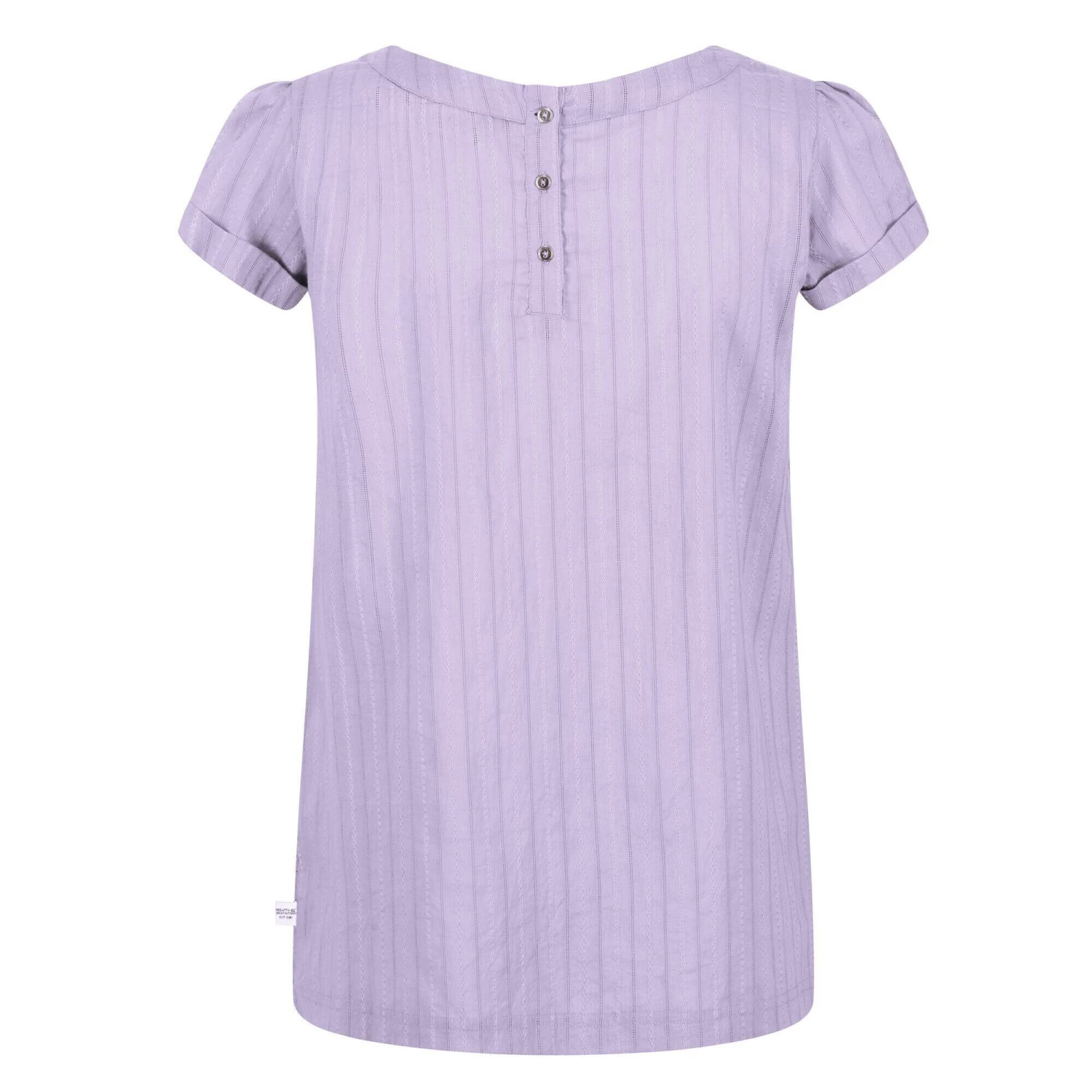 Regatta Womens/Ladies Jaelynn Dobby Cotton TShirt (Pastel Lilac) 4 Regatta Womens/Ladies Jaelynn Dobby Cotton TShirt (Pastel Lilac) - Image 2