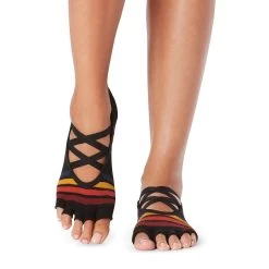 Fitness-Mad Womens/Ladies Elle Nostalgic Half Toe Socks (Black/Red/Yellow) -Fitness Equipment Store k777282febb549147ed6ba65743fdc450