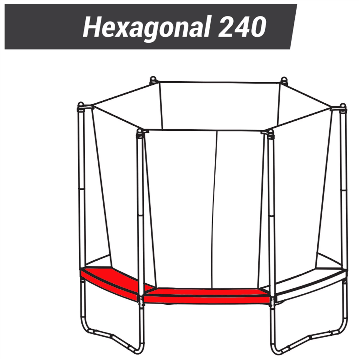 Hexagonal 240 Trampoline - Contour Foam Padding 6 Hexagonal 240 Trampoline - Contour Foam Padding - Image 4