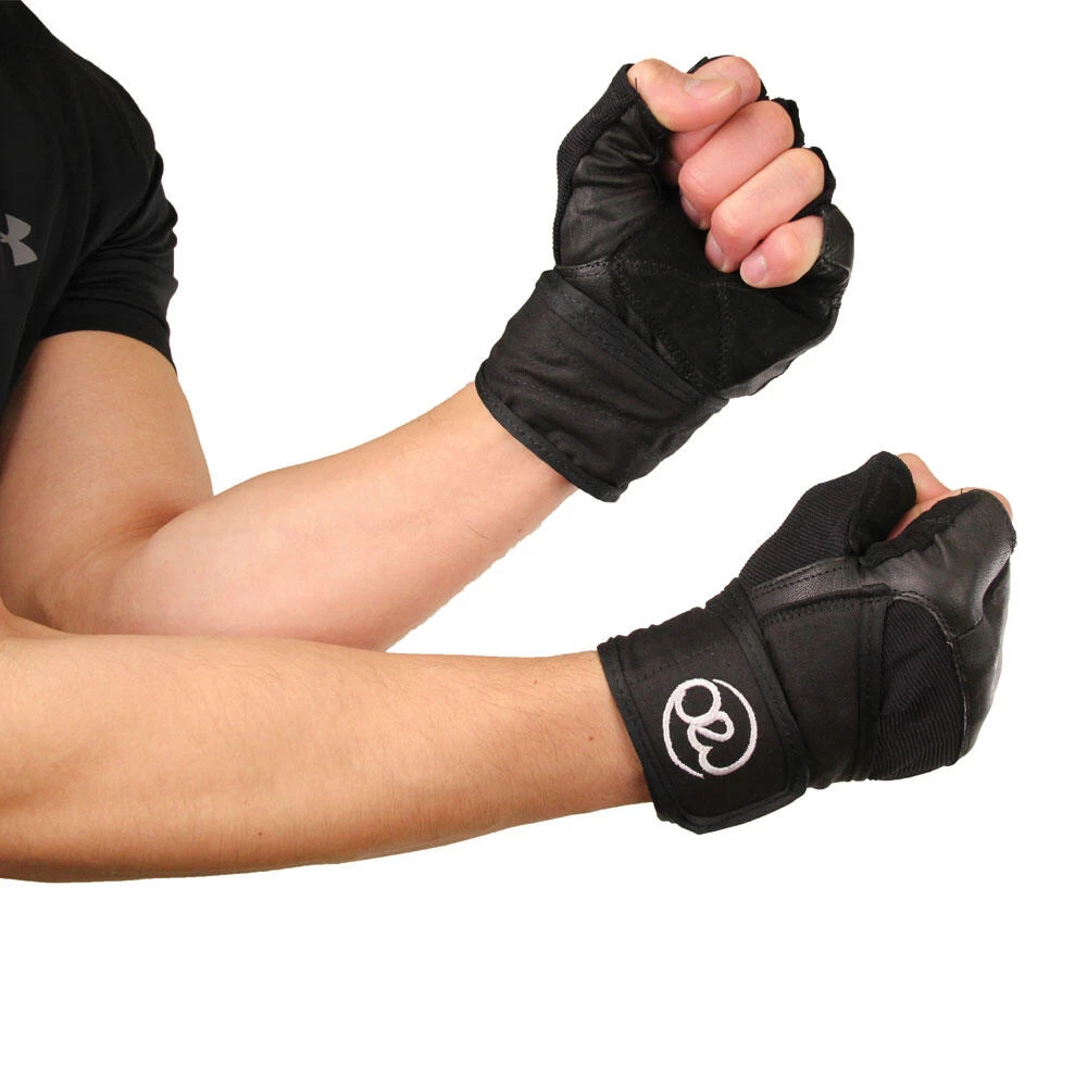 Fitness-Mad Unisex Adult Leather Weightlifting Gloves (Black) 5 Fitness-Mad Unisex Adult Leather Weightlifting Gloves (Black) - Image 3