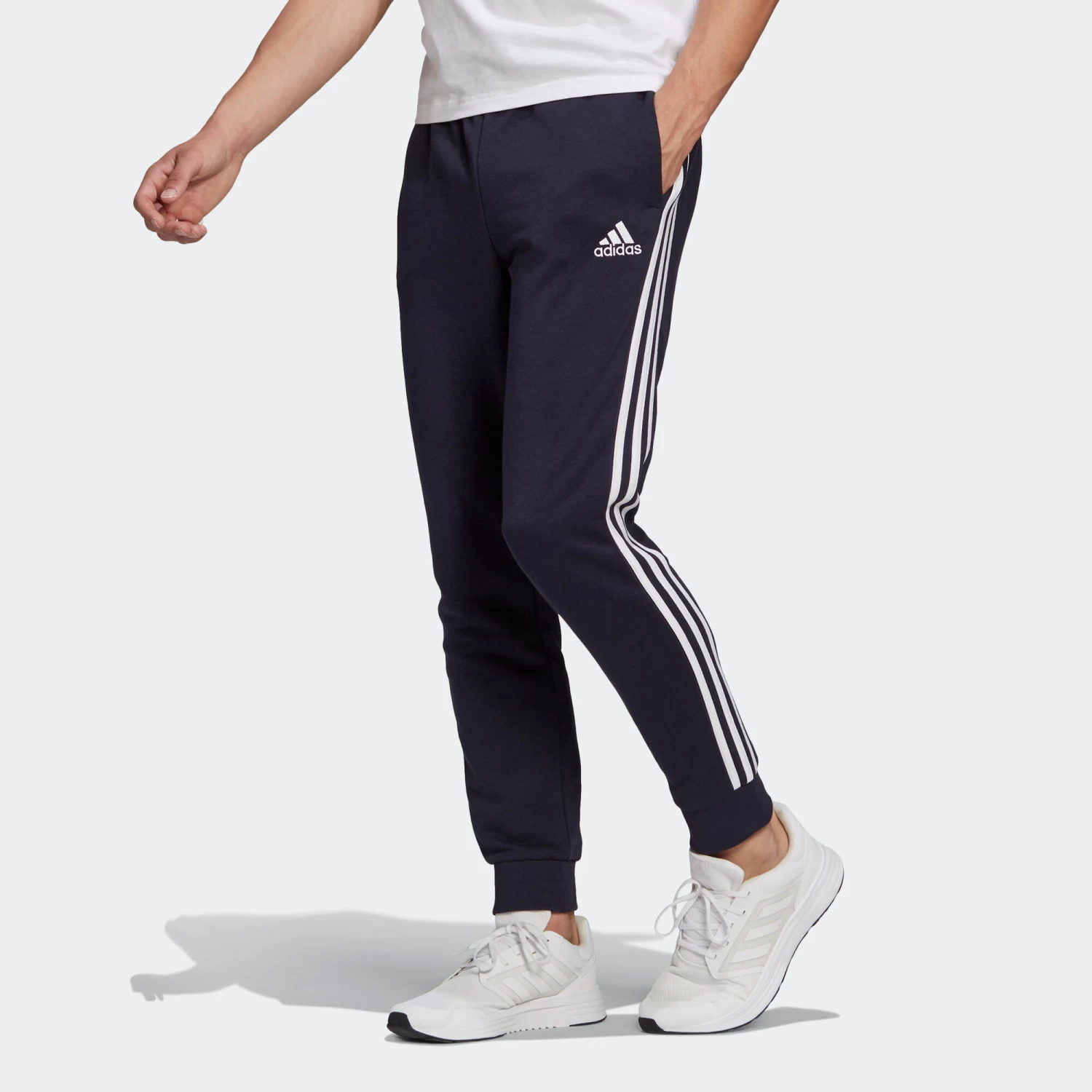 ADIDAS Men's Fitness Synthetic Straight-Cut Jogging Bottoms 3 ADIDAS Men's Fitness Synthetic Straight-Cut Jogging Bottoms