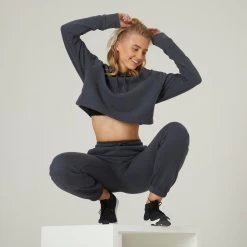 Women's Fitness Cropped Hoodie 520 14 Women's Fitness Cropped Hoodie 520 -Fitness Equipment Store k9309af297e7b05a37ee84fea6be317ce