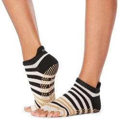 Fitness-Mad Womens/Ladies Modernism Half Toe Socks (Black/White/Orange)