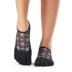 Fitness-Mad Womens/Ladies Luna Prancer Toe Socks (Black/Silver) -Fitness Equipment Store k970783447fbd6b79eb6714c75d21f1ad