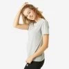 ADIDAS Women's Short-Sleeved Fitted Crew Neck Cotton Fitness T-Shirt 3 Stripes