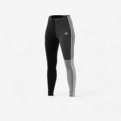 ADIDAS Women's Low-Impact Fitness Leggings - Black/Grey Colour Block