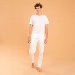 Men's Gentle Yoga Linen/Cotton Woven Bottoms -Fitness Equipment Store ka0138f316e6bab0372bd1d07f6d62e58
