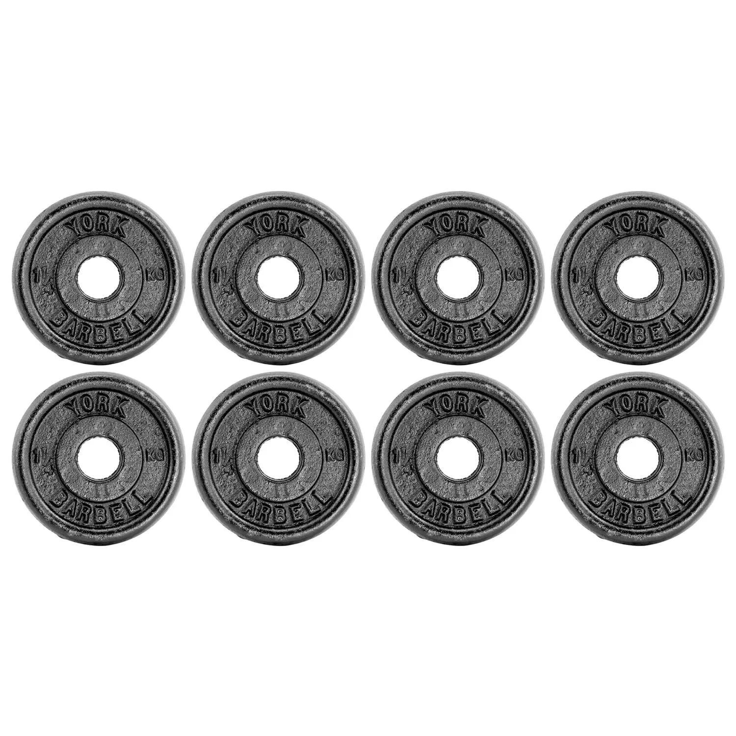 York Cast Iron 1" Weight Plates 8 X 1.25kg 4 York Cast Iron 1" Weight Plates 8 X 1.25kg - Image 2