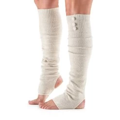 Fitness-Mad Womens/Ladies Rae Open Heel Leg Warmers (Vanilla)