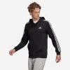 ADIDAS Men's Straight-Cut Crew Neck Zipped Hoodie With Pocket 3 Stripes -Fitness Equipment Store kac296a34b4450a3e94556deb86c56072