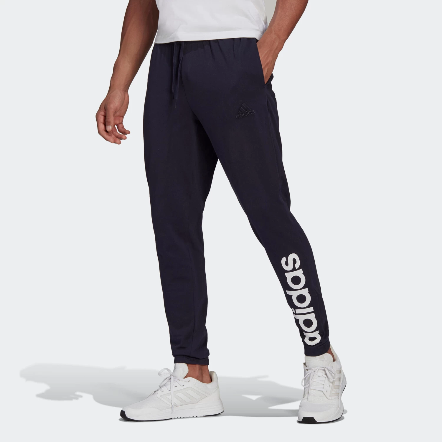 ADIDAS Men's Fitness Majority Cotton Straight-Cut Jogging Bottoms 3 ADIDAS Men's Fitness Majority Cotton Straight-Cut Jogging Bottoms