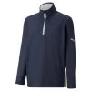PUMA Unisex Gamer Quarter-Zip Youth Golf Pullover - Navy Blazer