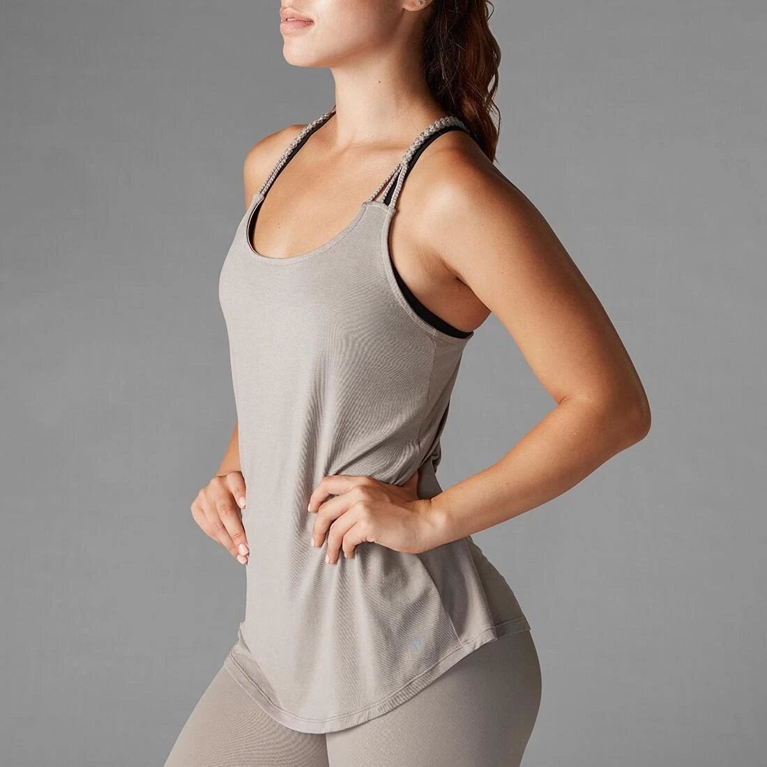 Fitness-Mad Womens/Ladies Braided Strap Tank Top (Black) 12 Fitness-Mad Womens/Ladies Braided Strap Tank Top (Black) - Image 10