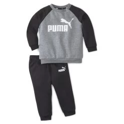 Puma Minicats Raglan Infant Kids Tracksuit Black/Grey - 9
