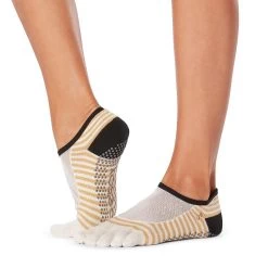 Fitness-Mad Womens/Ladies Luna Offset Toe Socks (White/Beige/Black)