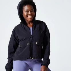 Women's Loose Hooded Fitness Cardio Jacket