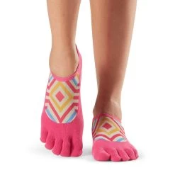 Fitness-Mad Womens/Ladies Luna Bon Voyage Toe Socks (Pink/White/Yellow) 5 Fitness-Mad Womens/Ladies Luna Bon Voyage Toe Socks (Pink/White/Yellow) -Fitness Equipment Store kccaeca8790ff9e241b9e1918250bf45d