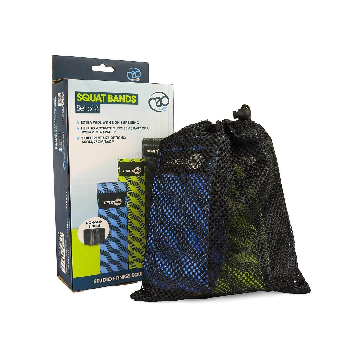 Fitness-Mad Squat Band Set (Pack Of 3) (Black/Yellow/Blue) 5 Fitness-Mad Squat Band Set (Pack Of 3) (Black/Yellow/Blue) - Image 3