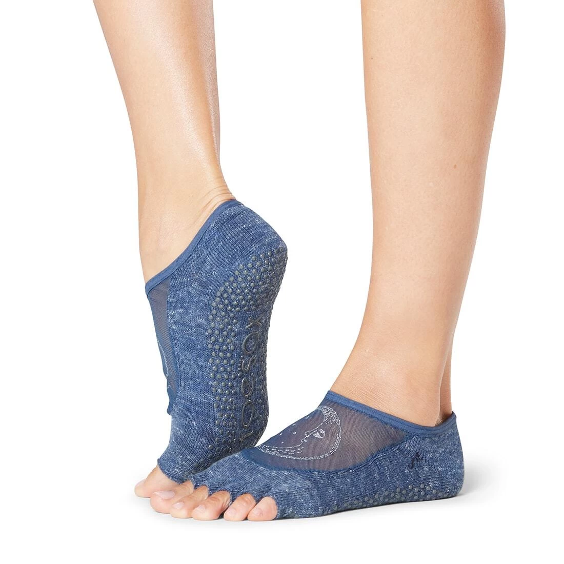 Fitness-Mad Womens/Ladies Luna Starpower Half Toe Socks (Blue) 3 Fitness-Mad Womens/Ladies Luna Starpower Half Toe Socks (Blue)