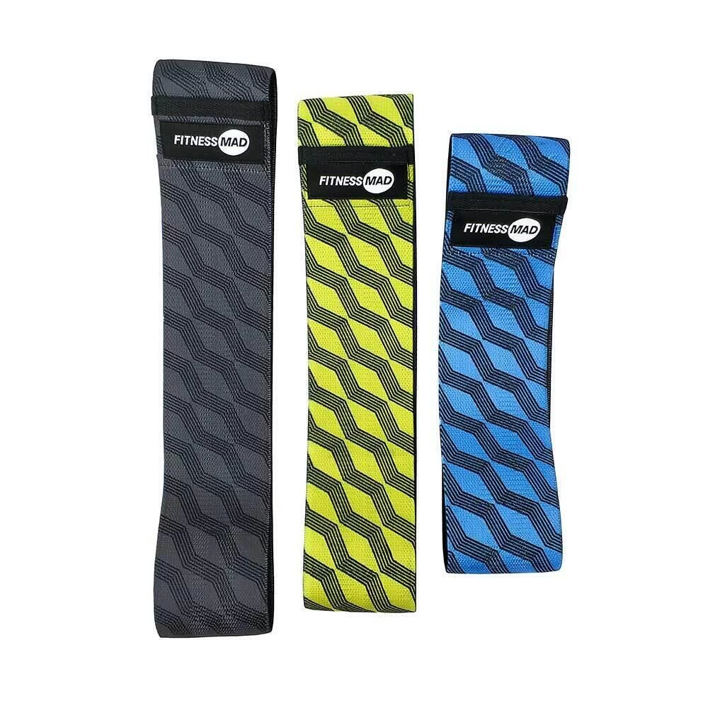 Fitness-Mad Squat Band Set (Pack Of 3) (Black/Yellow/Blue) 3 Fitness-Mad Squat Band Set (Pack Of 3) (Black/Yellow/Blue)