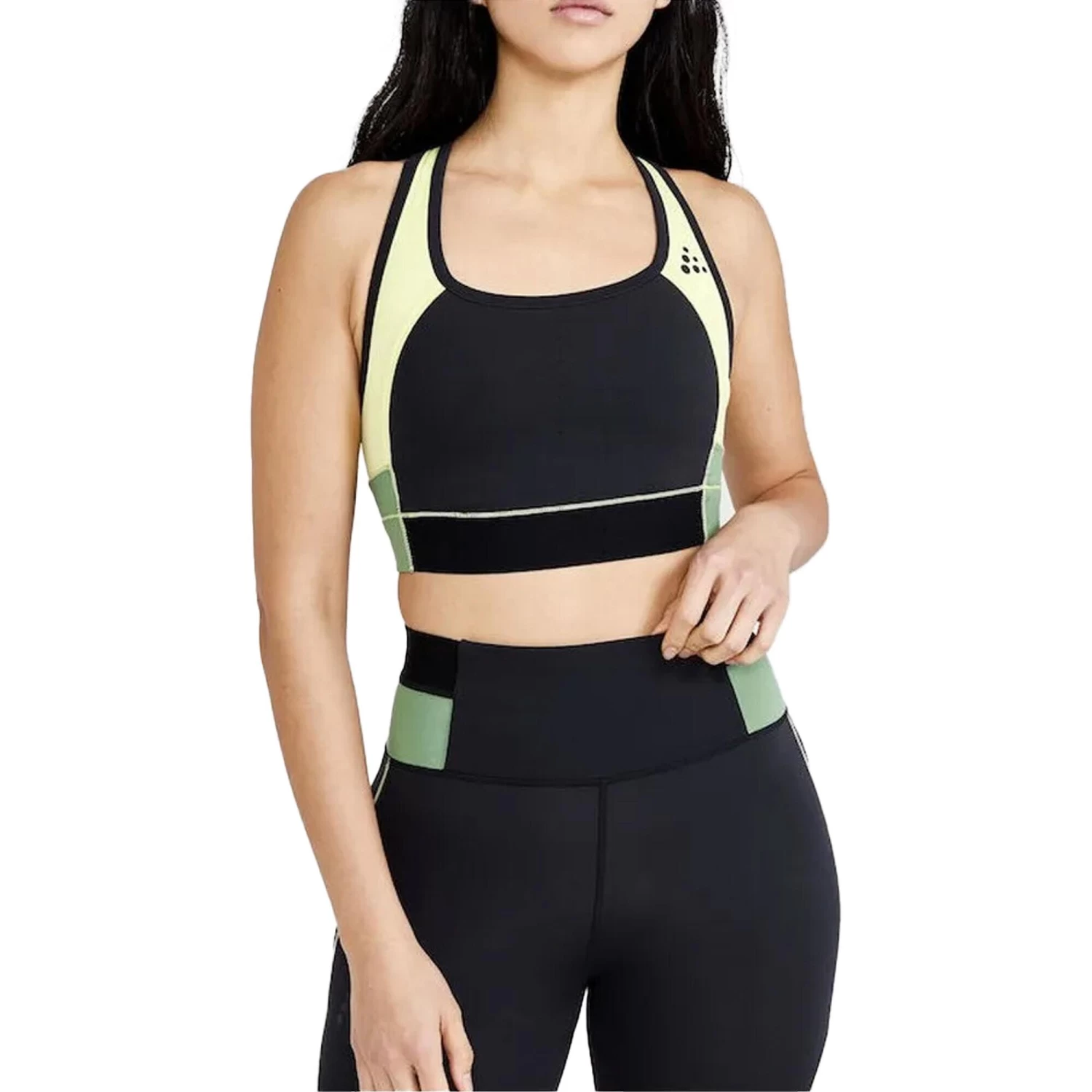 Craft Womens/Ladies Pro Charge Colour Block Crop Top (Black/Yellow/Green) 5 Craft Womens/Ladies Pro Charge Colour Block Crop Top (Black/Yellow/Green) - Image 3