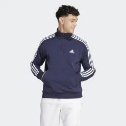 ADIDAS Essentials Fleece 3-Stripes 1/4 -Fitness Equipment Store kf3c71bdccfd95a87af13fb2bc8d8f6c5